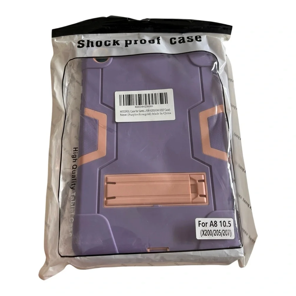 Purple & Pink Samsung Galaxy Tab A8 Case 10.5 inch SM-X200 /SM-X205/ SM-X207 - Picture 7 of 8
